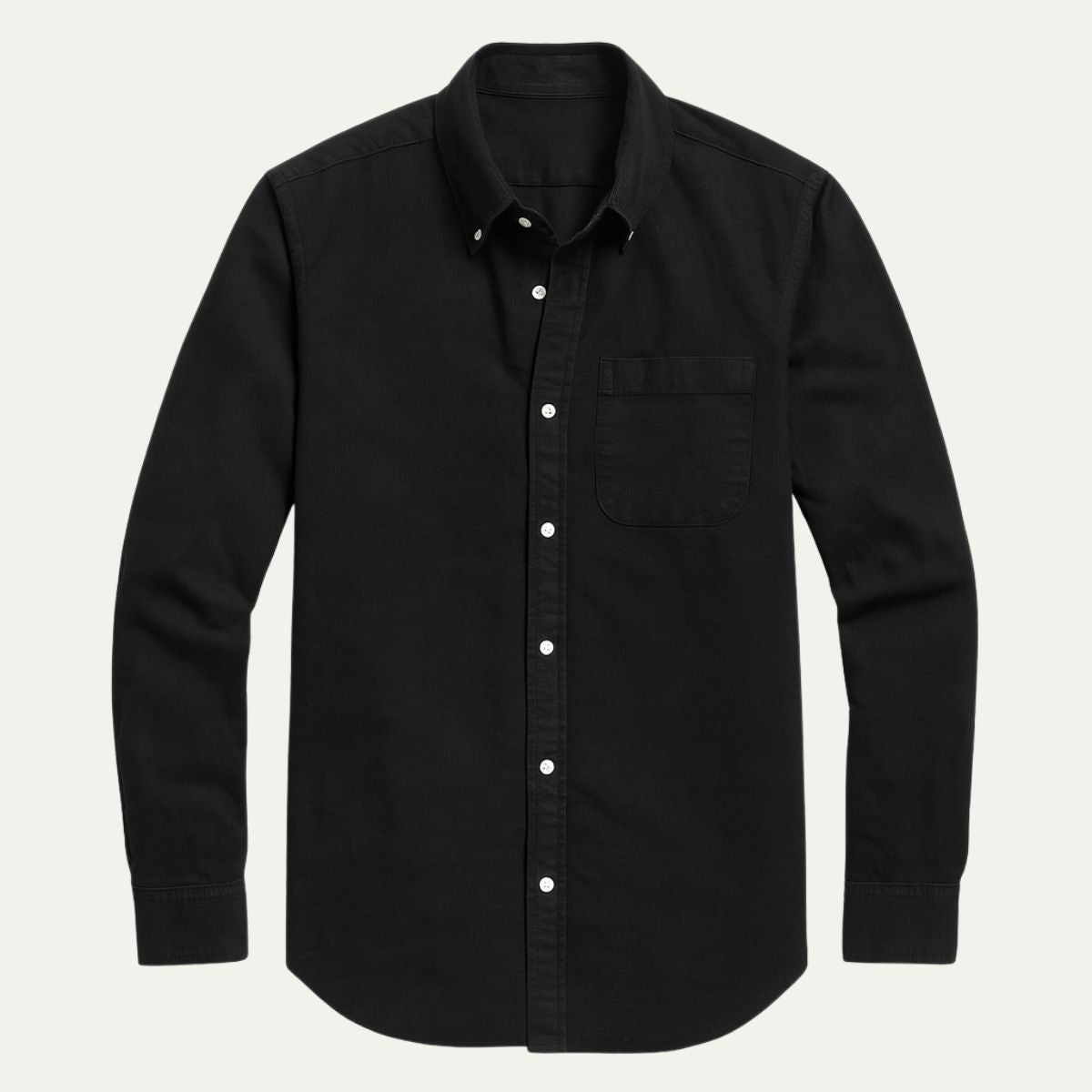 Arlo | Men's Button Up Shirt Black Long Sleeve Casual Oxford