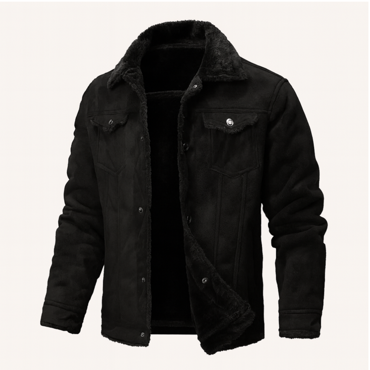 Rhys | Men's Sherpa Lined Denim Jacket Brown