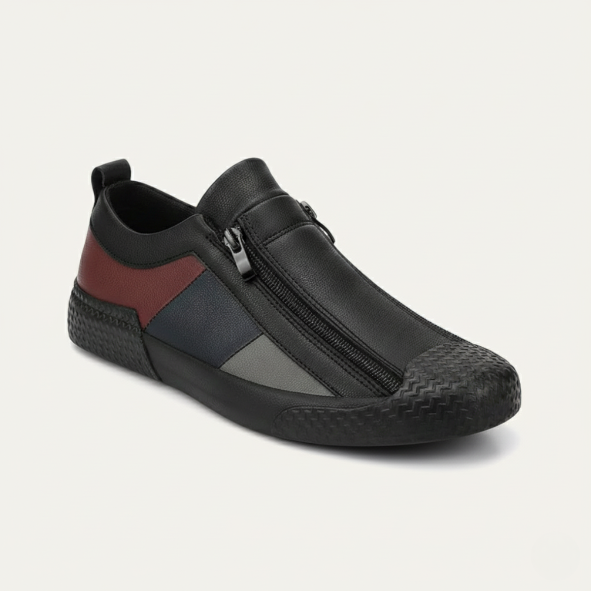 Ash | Men's Colorblock Zip Sneaker Green White Leather