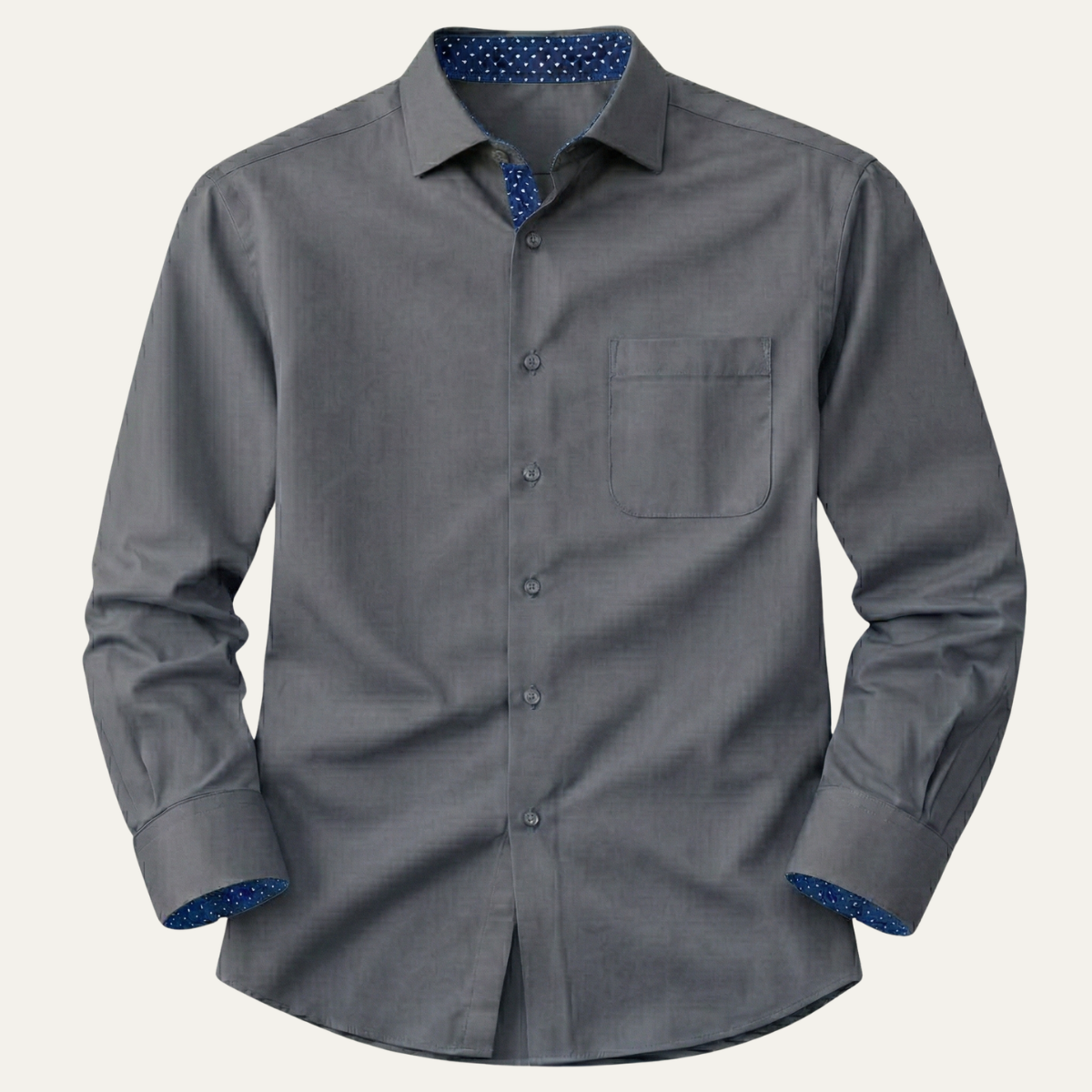 Beau | Men's Dress Shirt Red Long Sleeve Button Up