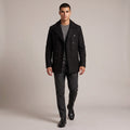 Dama Washington Rhys double breasted wool pea coat Black - full outfit model view
