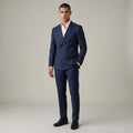 Dama Washington Axel pinstripe double-breasted suit Navy Blue - full outfit model view