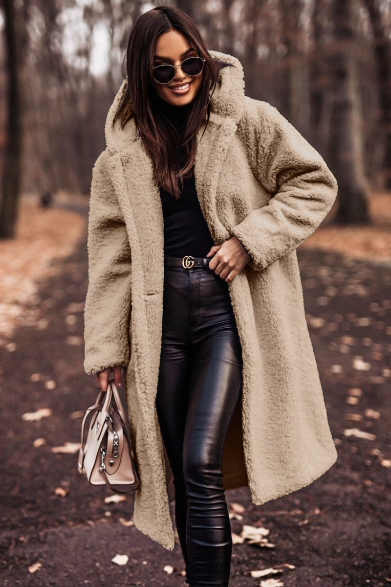 Maeve | Women's Teddy Coat Cream Long Textured Sherpa