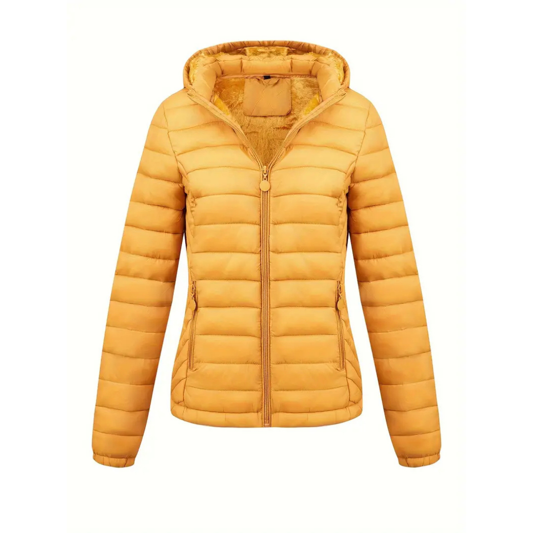 Rue | Women's Puffer Jacket Black Hooded Quilted