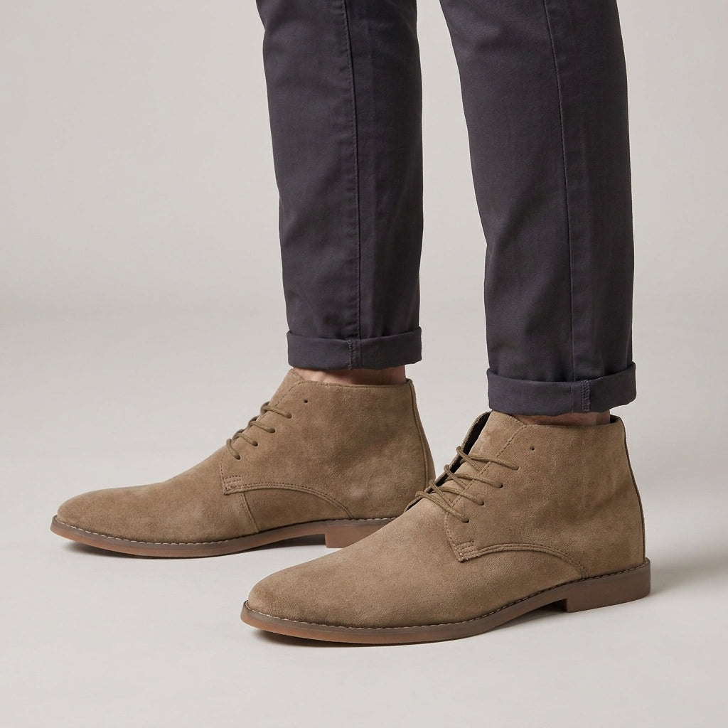 Dama Washington Jax suede lace up chukka boots Khaki - on foot detail