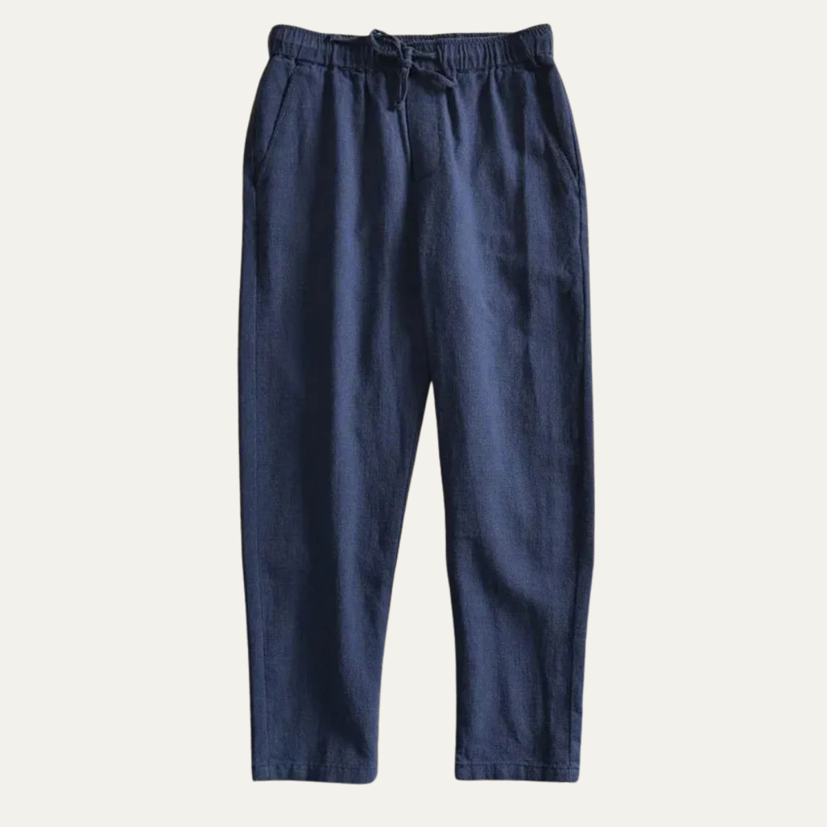 Sage | Men's Linen Pants Cream Elastic Waist Relaxed Fit