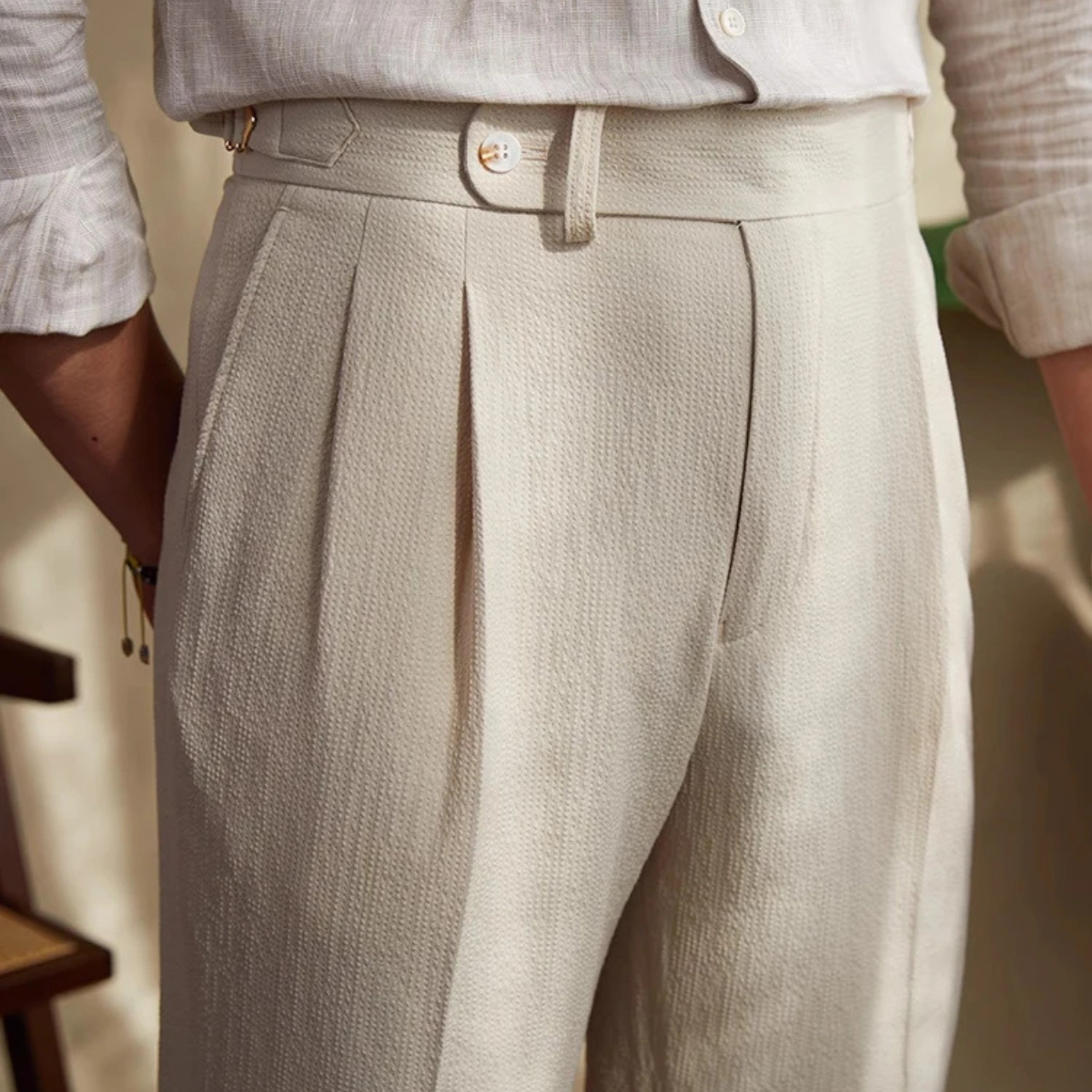 Beau | Men's Pleated Dress Pants Black