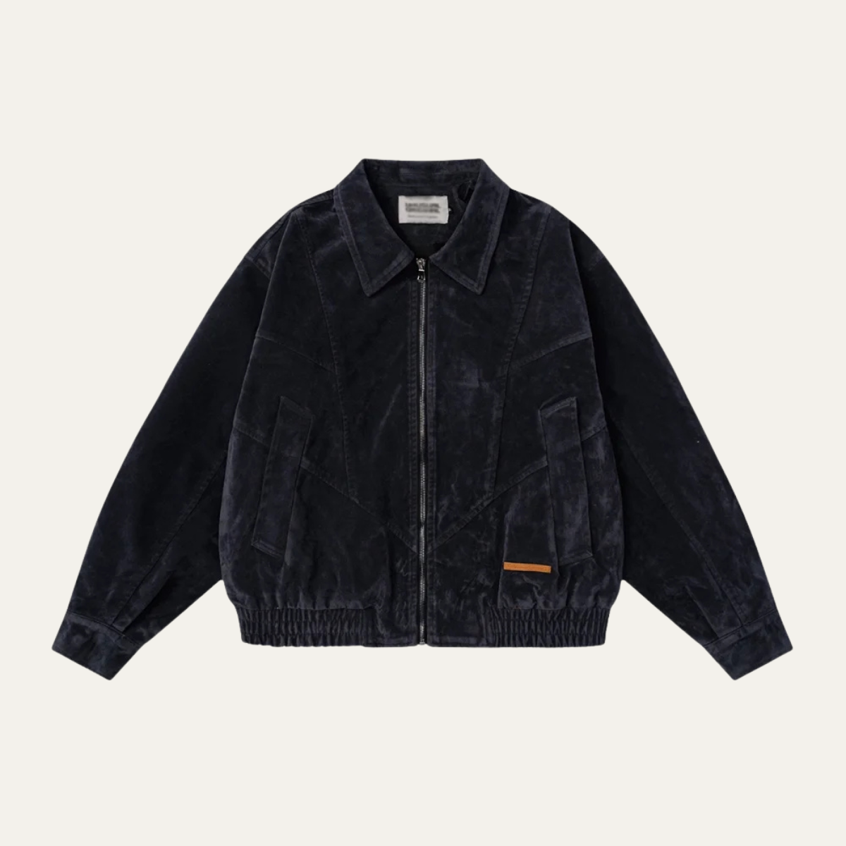 Beau | Men's Suede Bomber Jacket Brown Zip Up