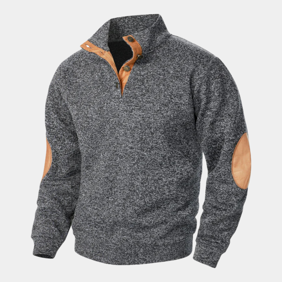 Bram | Men's Quarter Zip Sweater Burgundy Elbow Patch