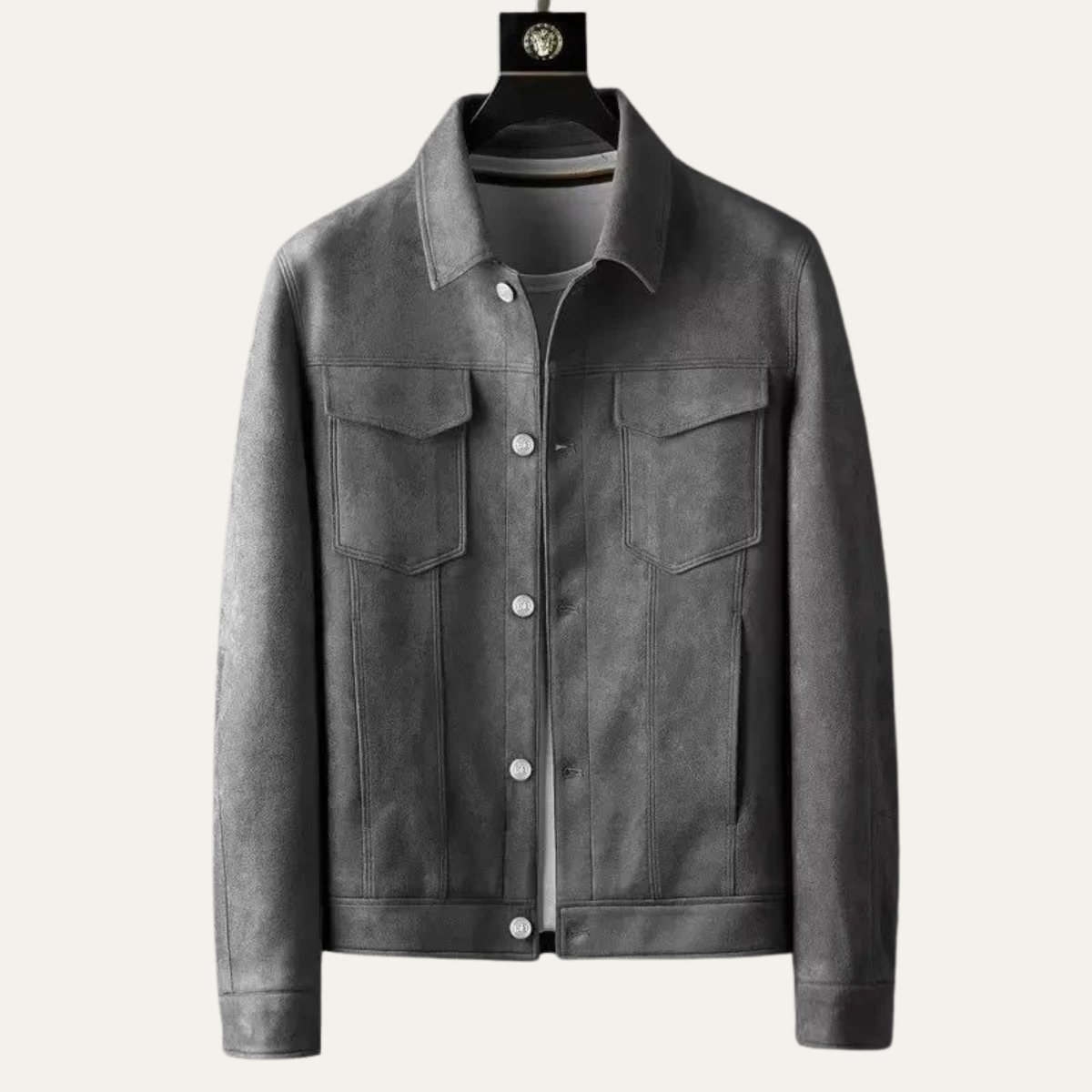 Axel | Men's Denim Jacket Black Button Up