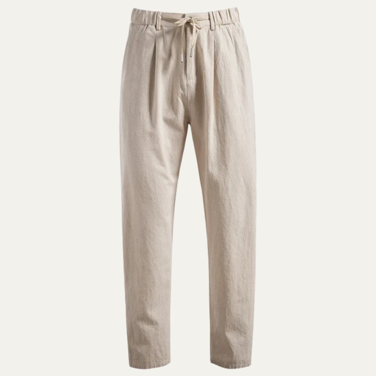 Ezra | Men's Linen Pants Cream Pleated Wide Leg