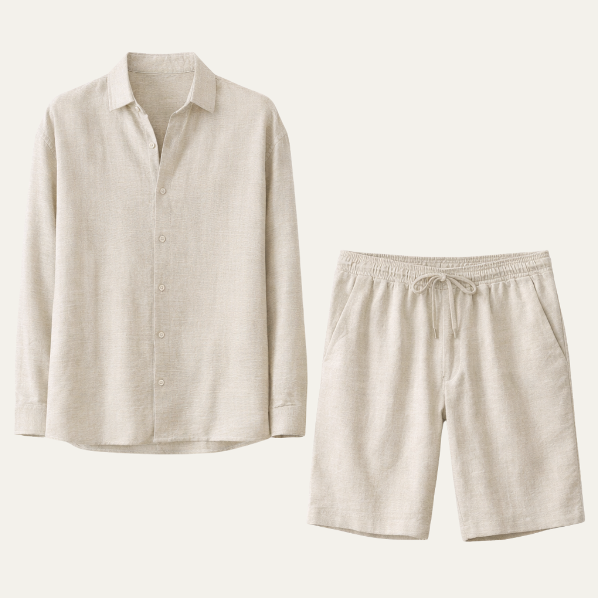 Wade | Men's Relaxed Linen Button Up Shirt Cream