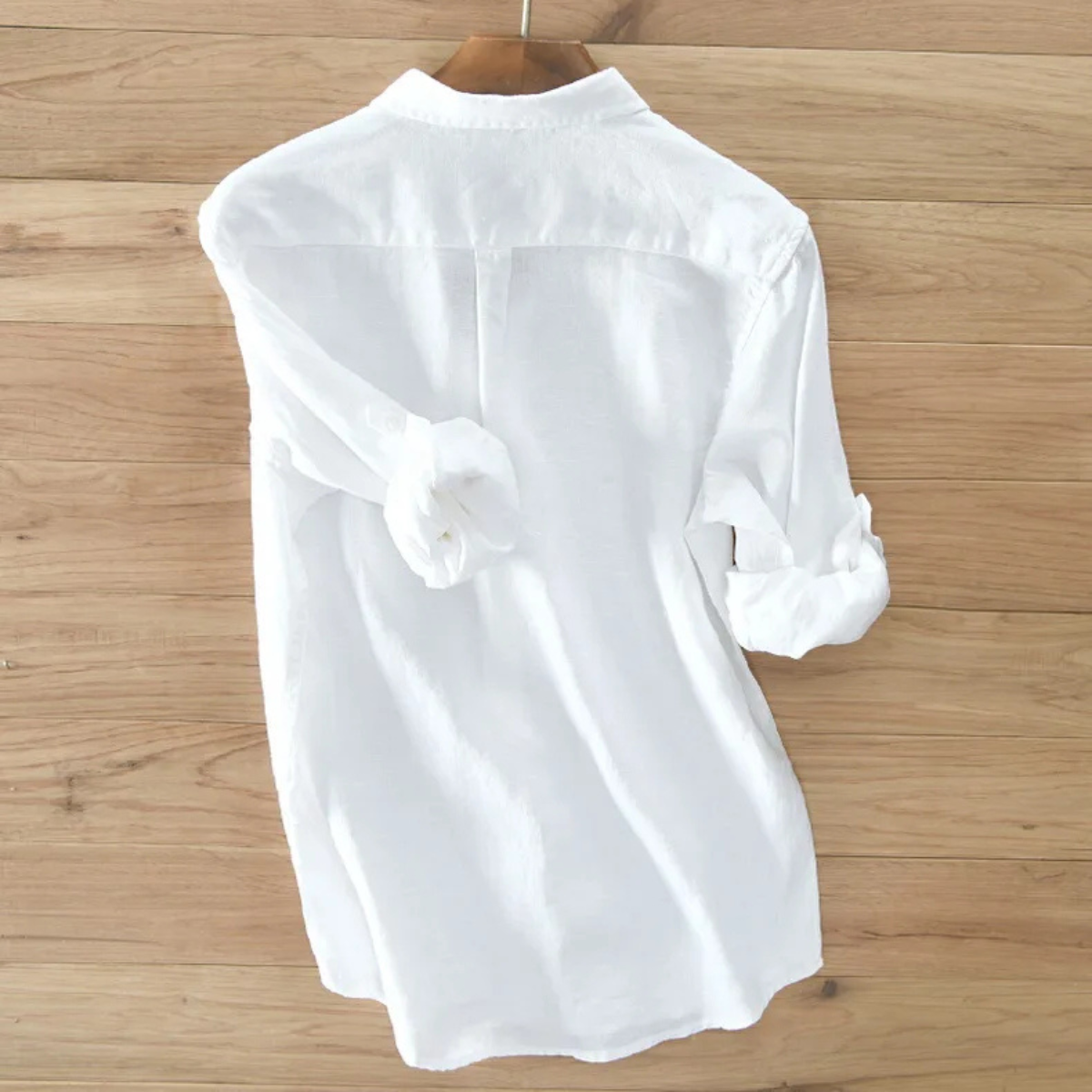 Callum | Men's Linen Button Up Shirt White Long Sleeve