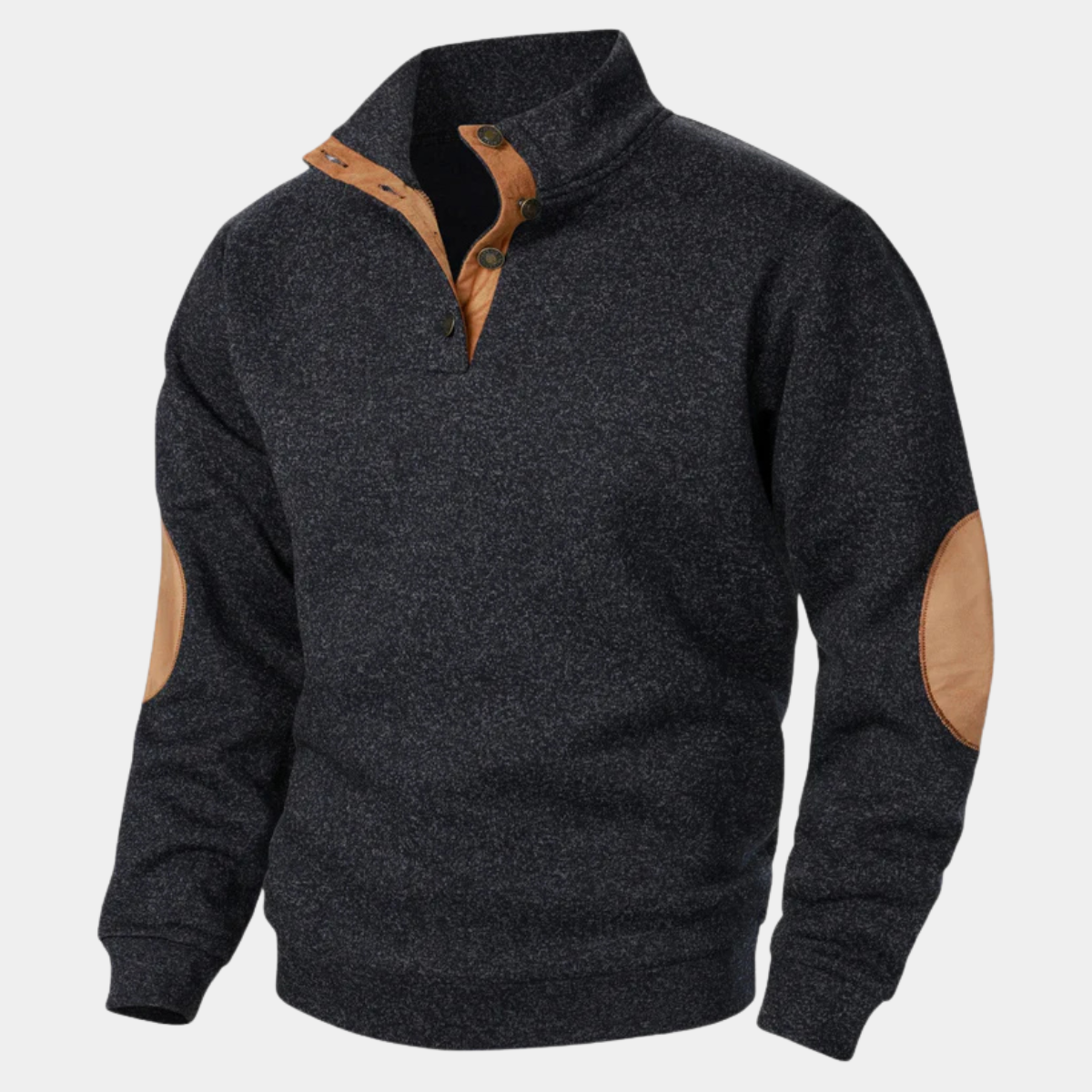 Bram | Men's Quarter Zip Sweater Burgundy Elbow Patch