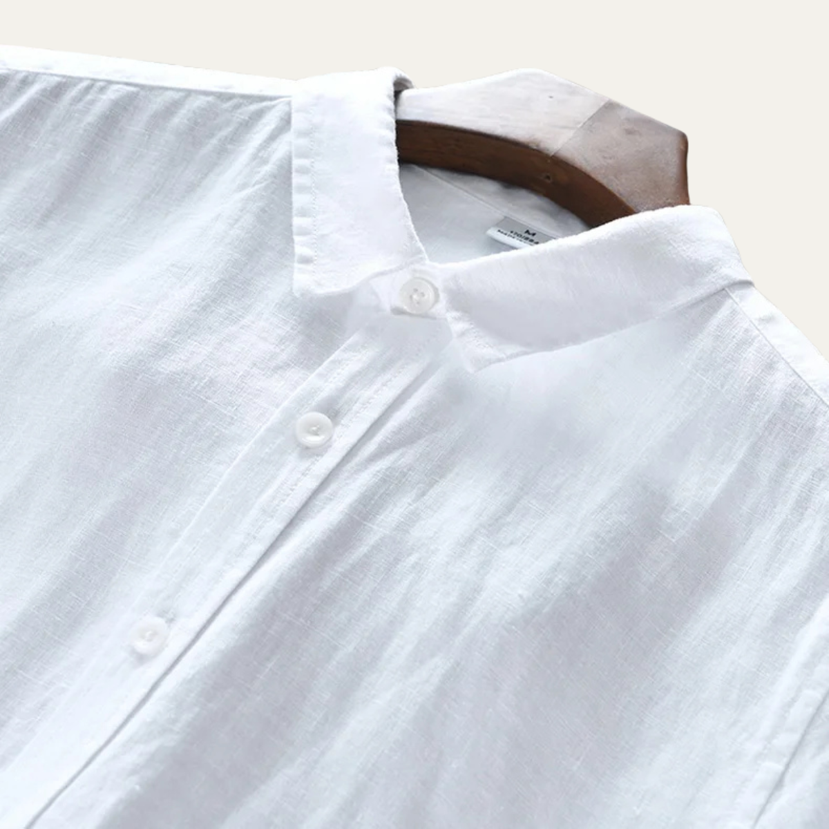Callum | Men's Linen Button Up Shirt White Long Sleeve