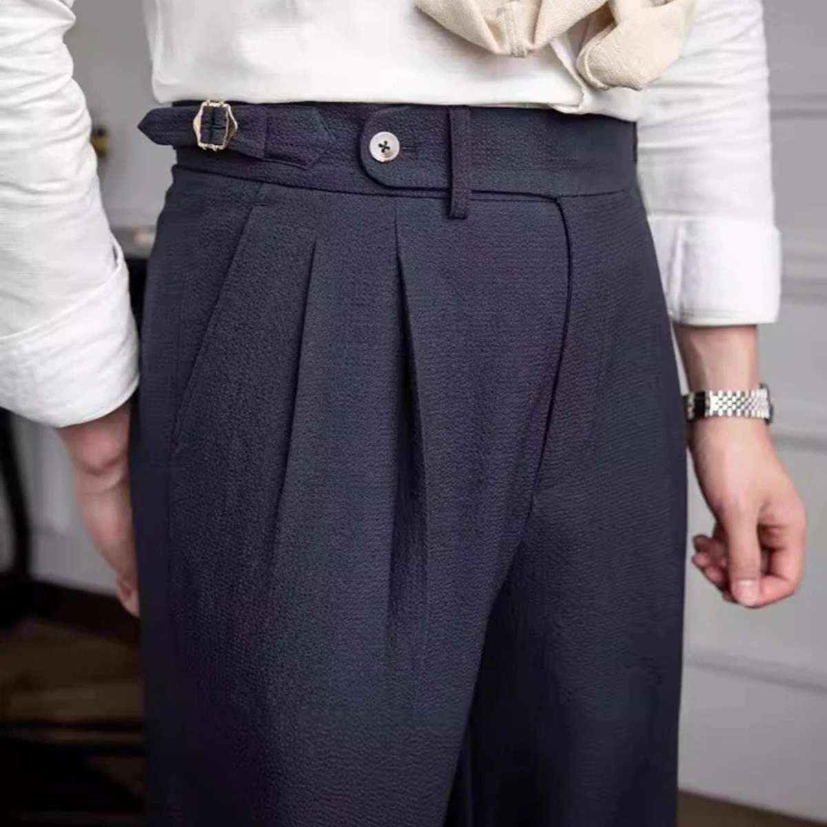 Beau | Men's Pleated Dress Pants Black