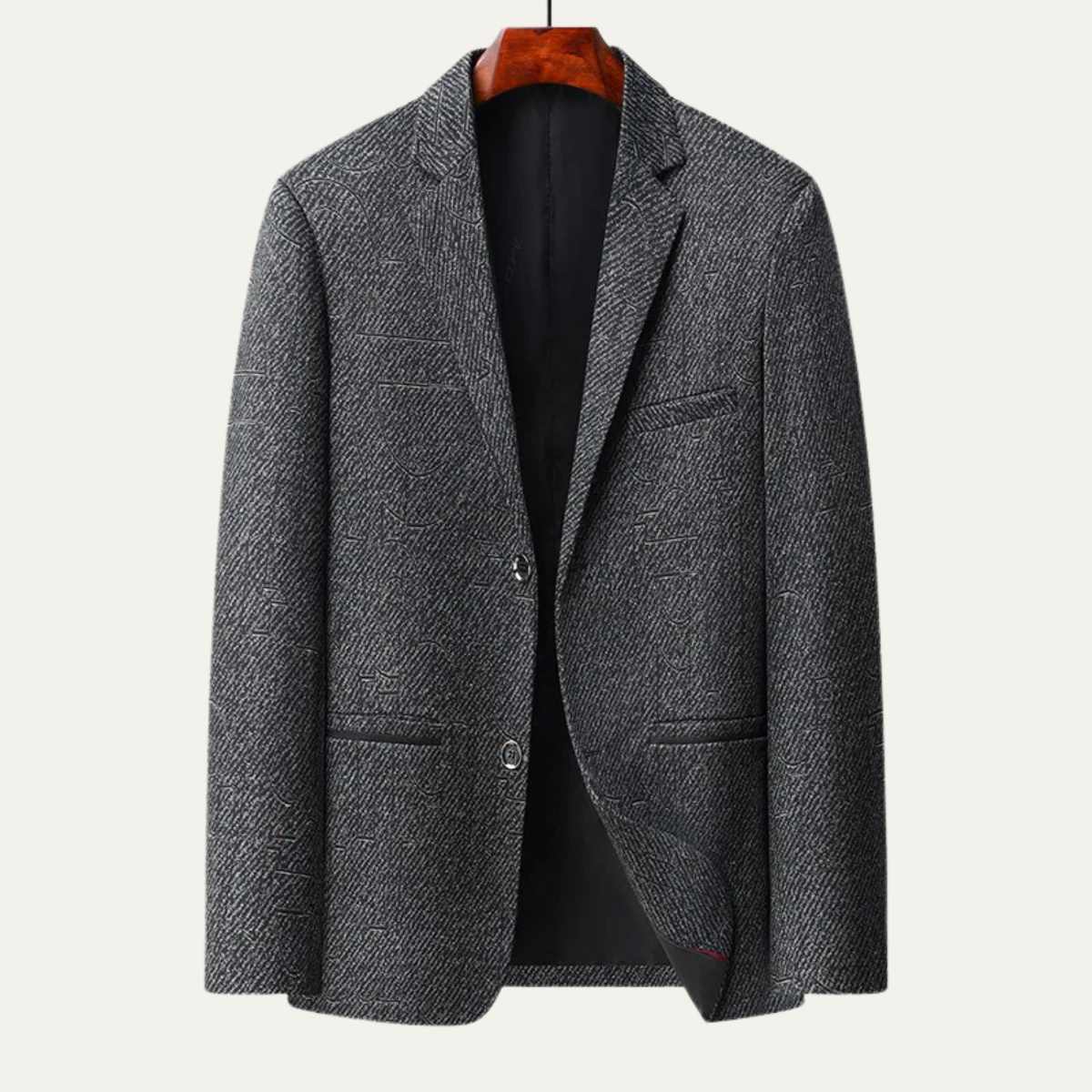 Rhys | Men's Smart Casual Tweed Blazer Charcoal Gray