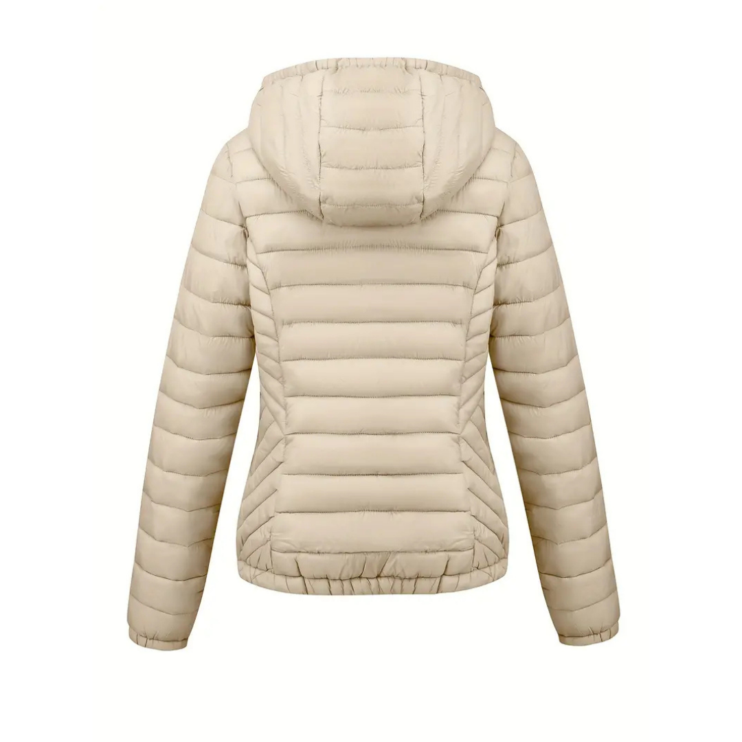 Rue | Women's Puffer Jacket Black Hooded Quilted