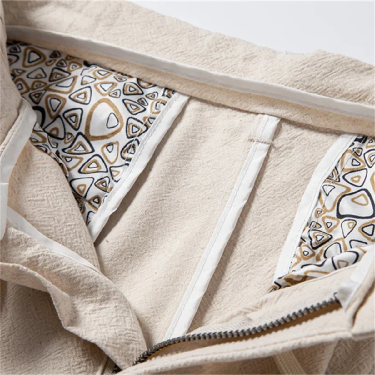 Ezra | Men's Linen Pants Cream Pleated Wide Leg