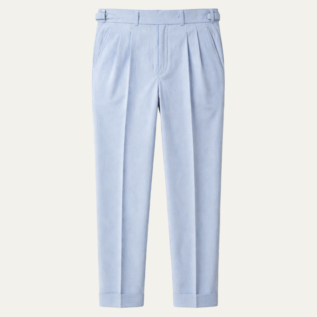 Dama Washington Ezra men's pleated dress pants light blue high waist - view 2