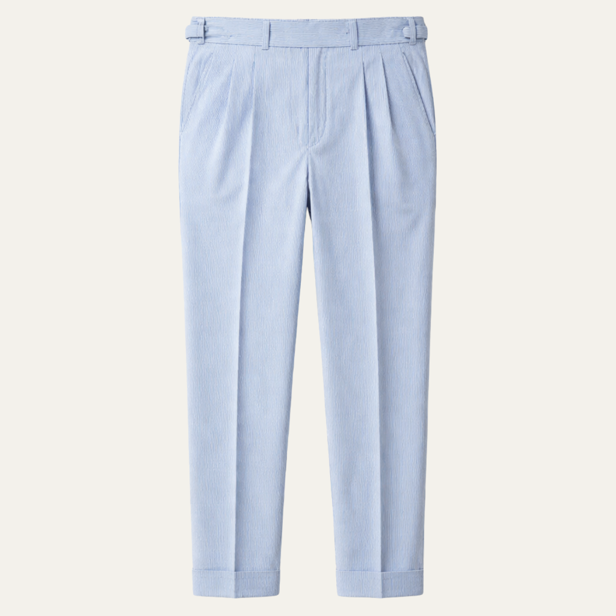 Ezra | Men's Pleated Dress Pants Light Blue High Waist