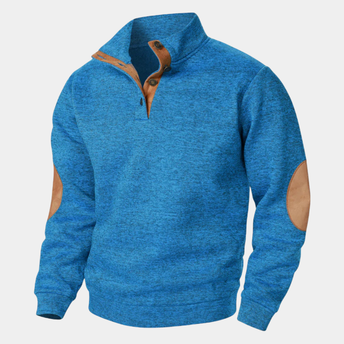 Bram | Men's Quarter Zip Sweater Burgundy Elbow Patch