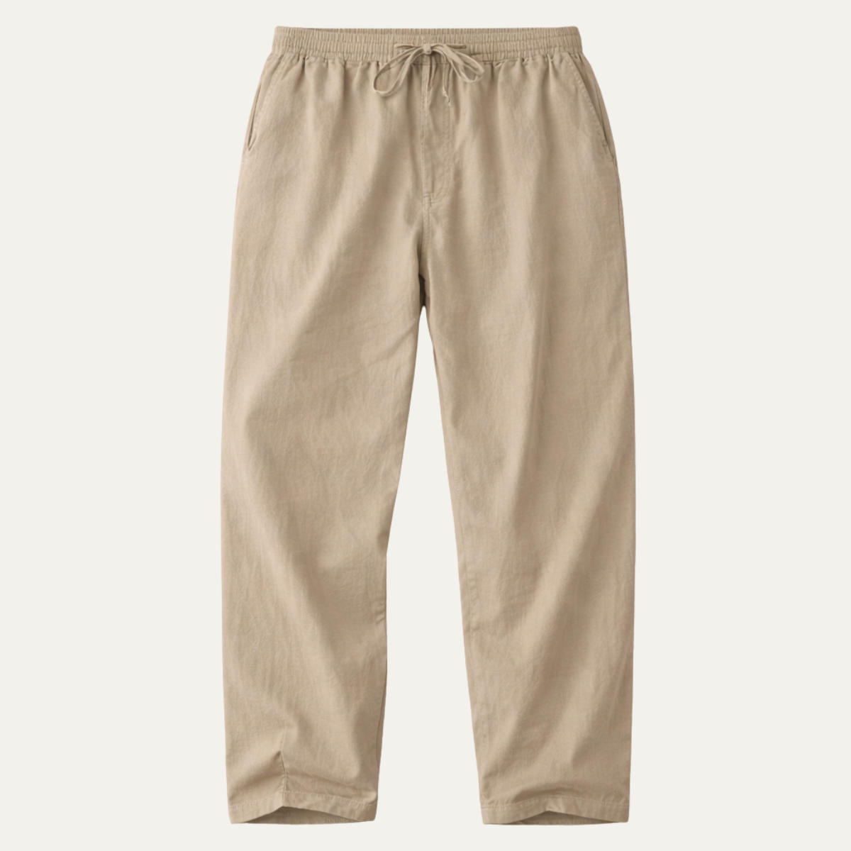 Rowan | Men's Casual Linen Wide Leg Pants Cream