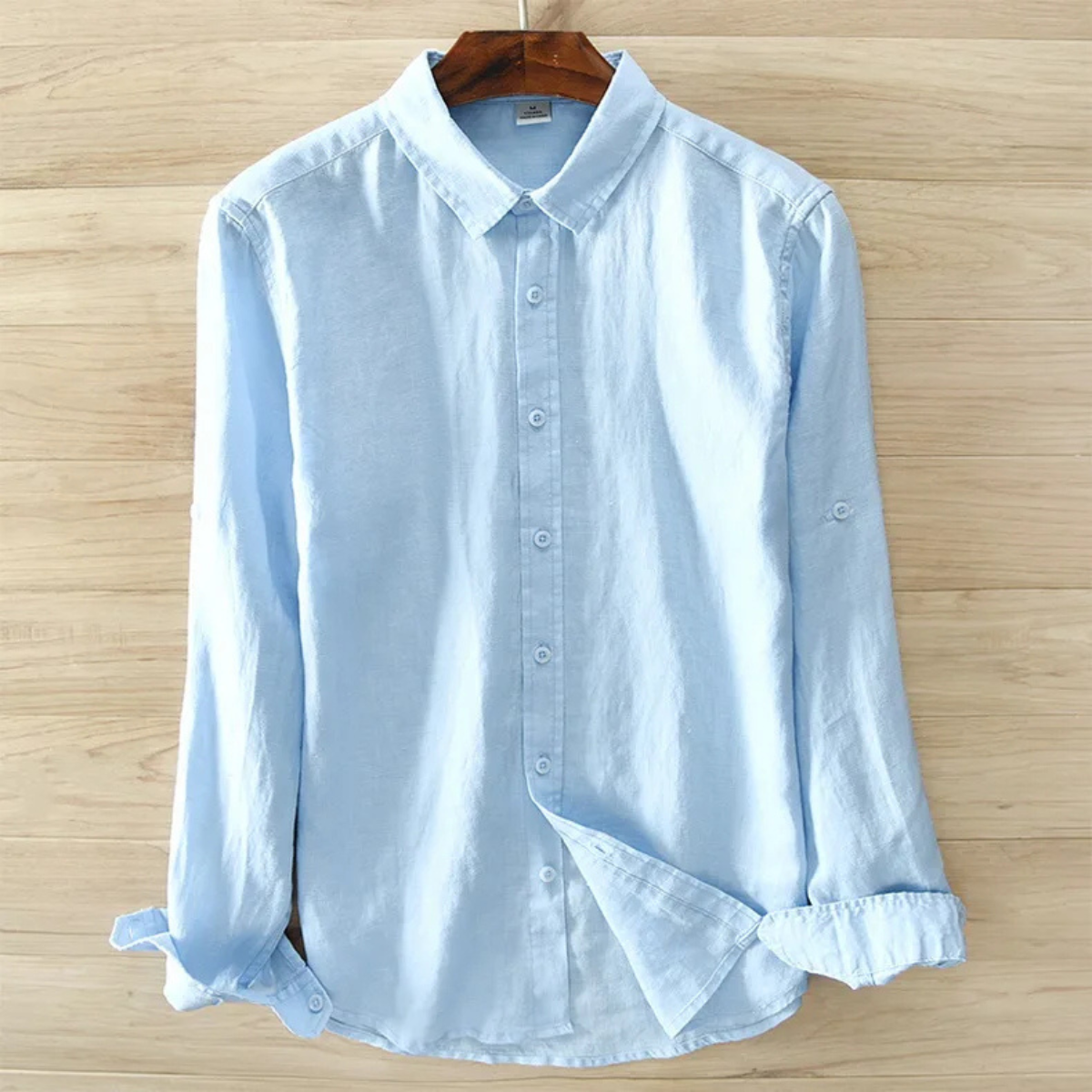 Callum | Men's Linen Button Up Shirt White Long Sleeve
