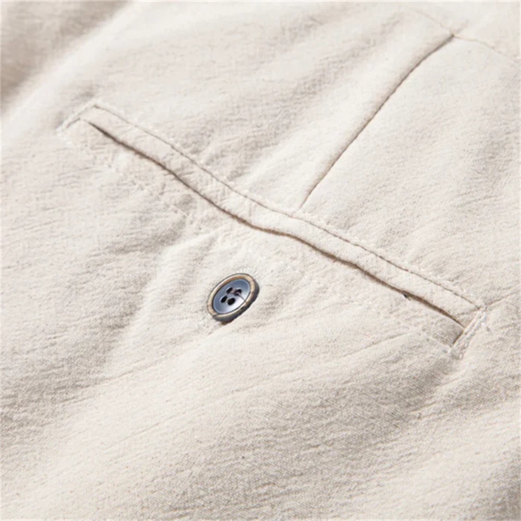 Dama Washington Ezra men's linen pants cream pleated wide leg - view 7