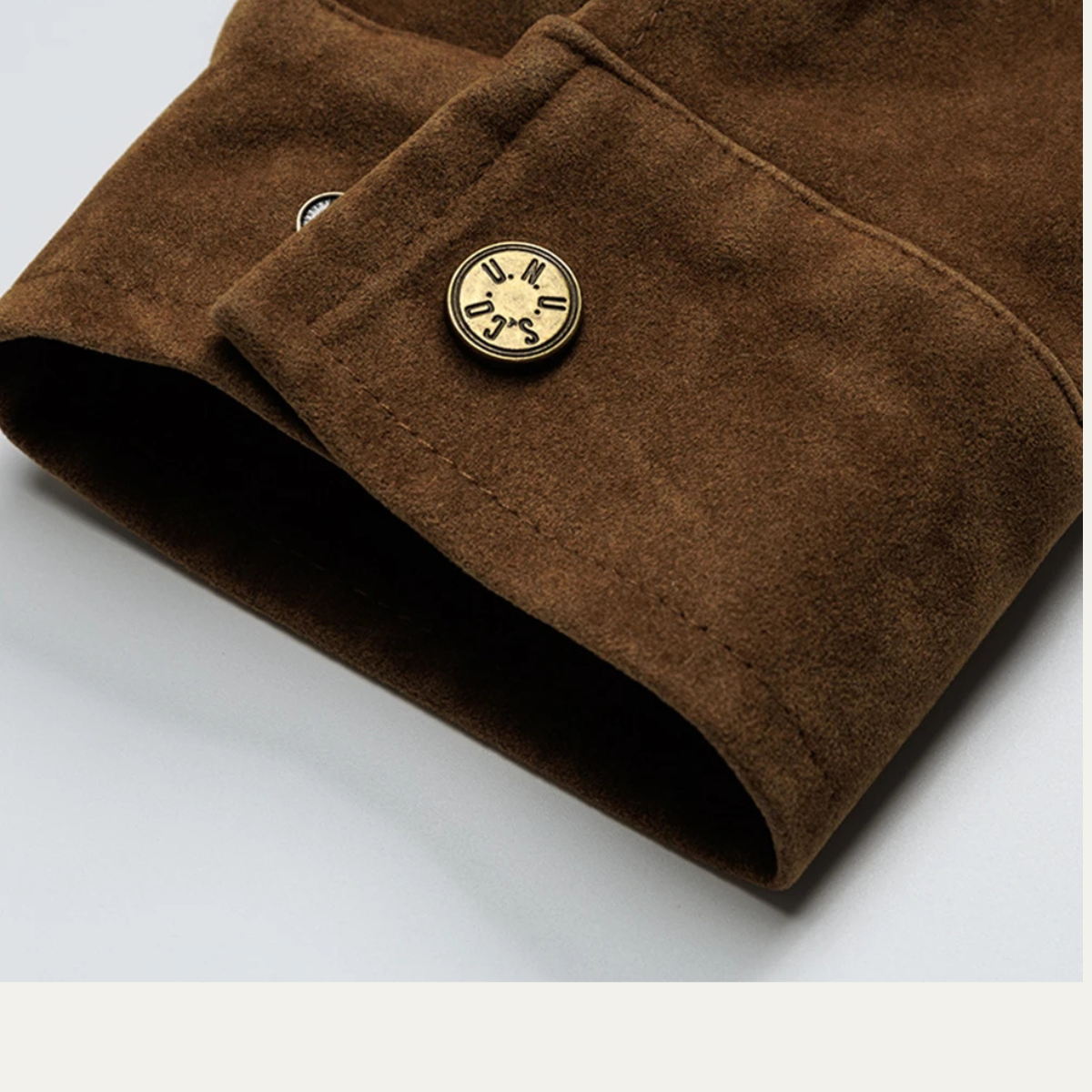 Beau | Men's Suede Bomber Jacket Brown Zip Up