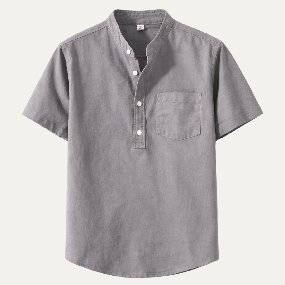 Axel | Men's Short Sleeve Henley Shirt Gray