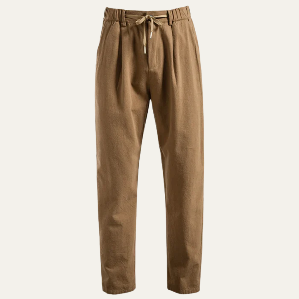 Dama Washington Ezra men's linen pants cream pleated wide leg - view 2