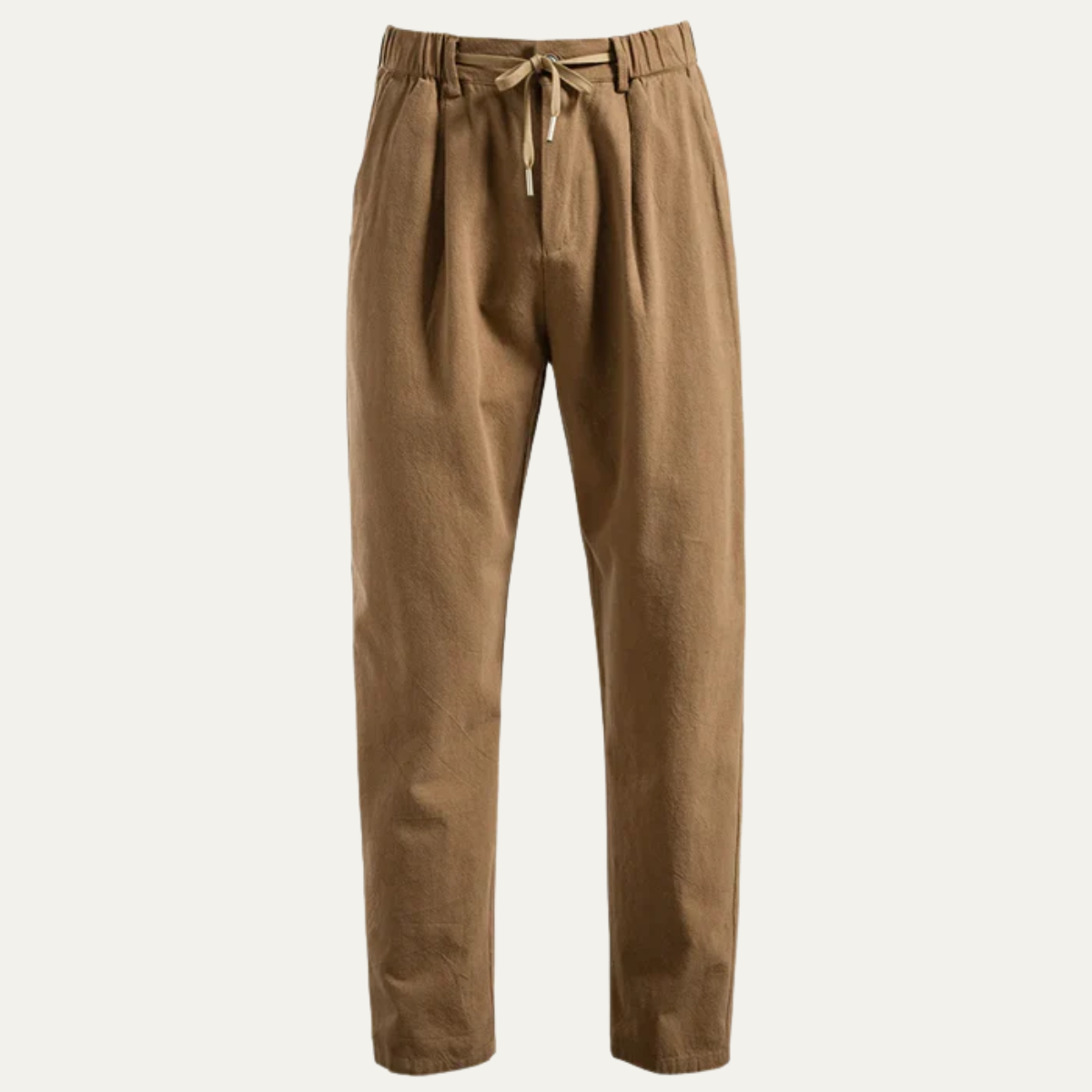 Ezra | Men's Linen Pants Cream Pleated Wide Leg