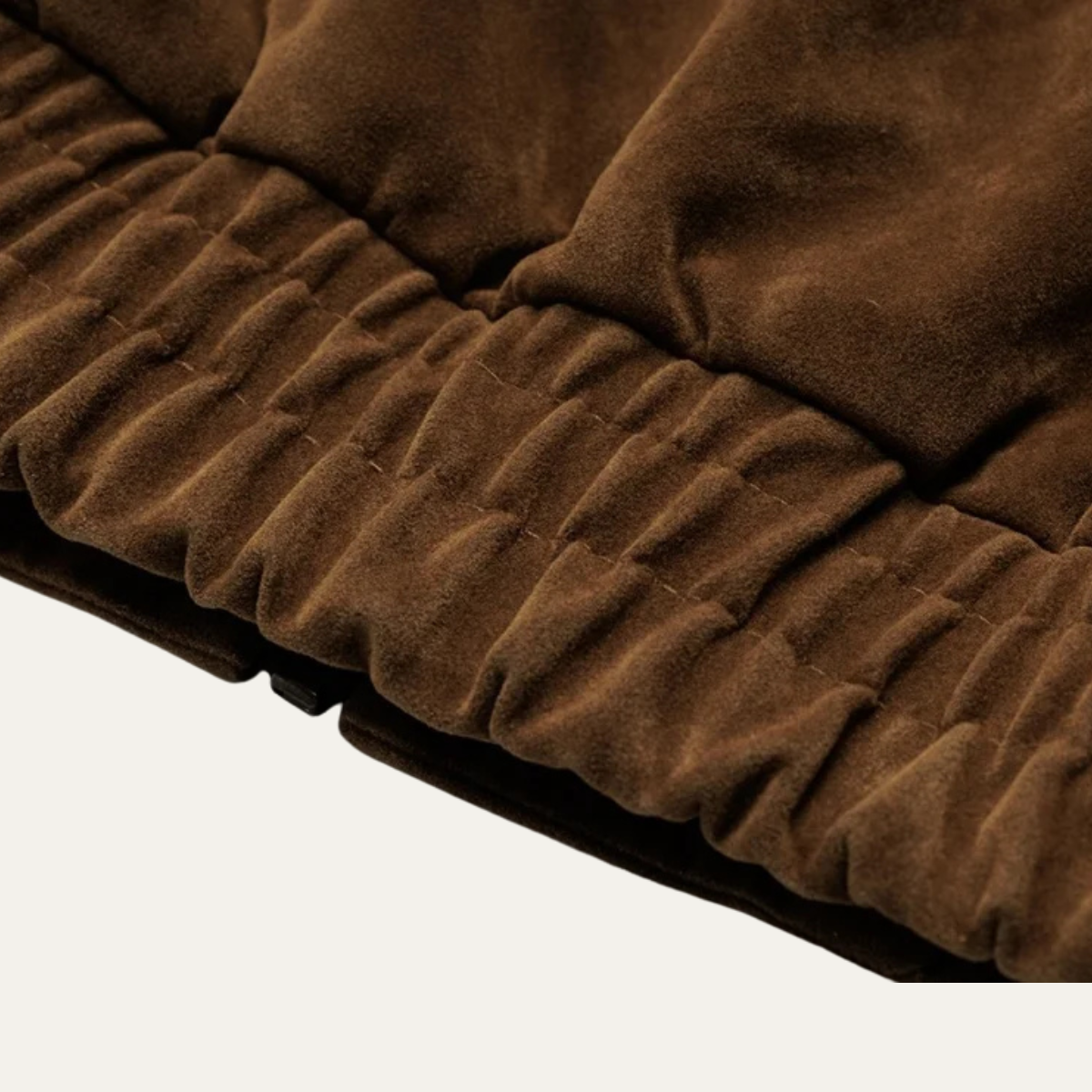Beau | Men's Suede Bomber Jacket Brown Zip Up