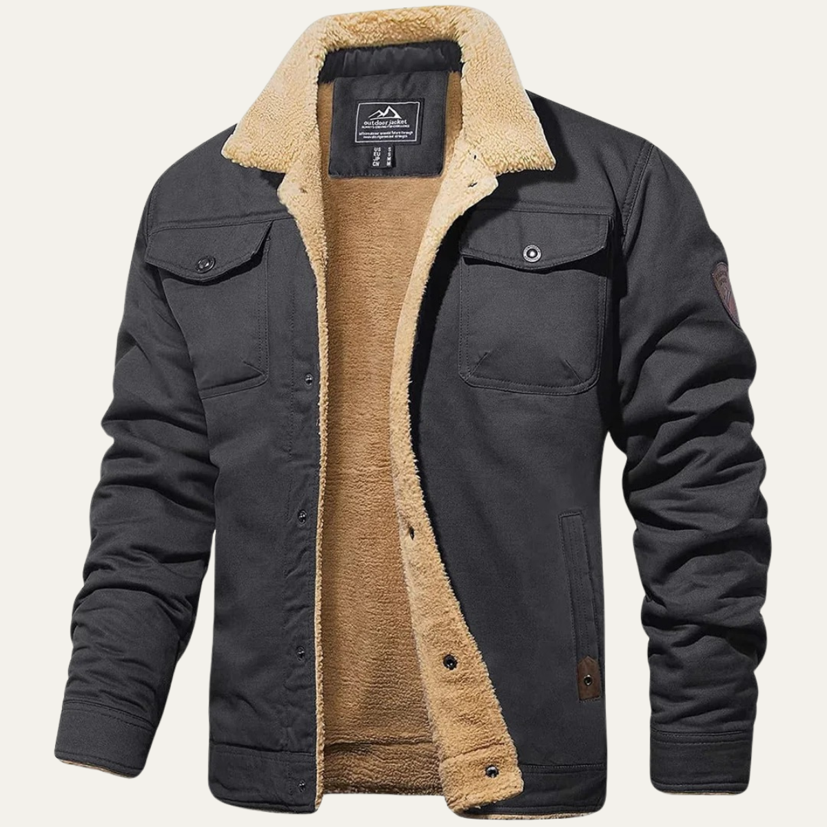 Callum | Men's Sherpa Lined Utility Jacket Tan