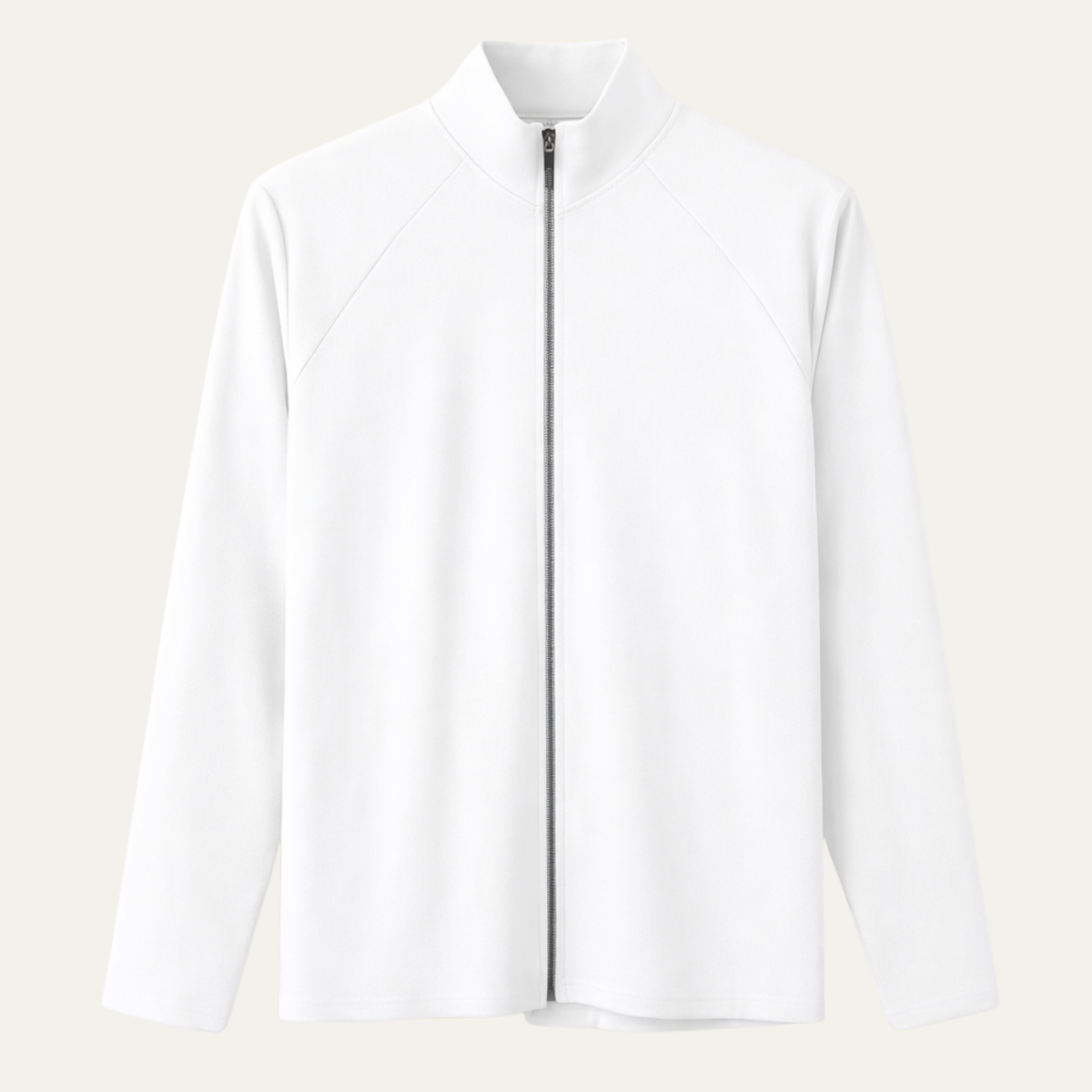 Reid | Men's Casual Zip Up Mock Neck Shirt White