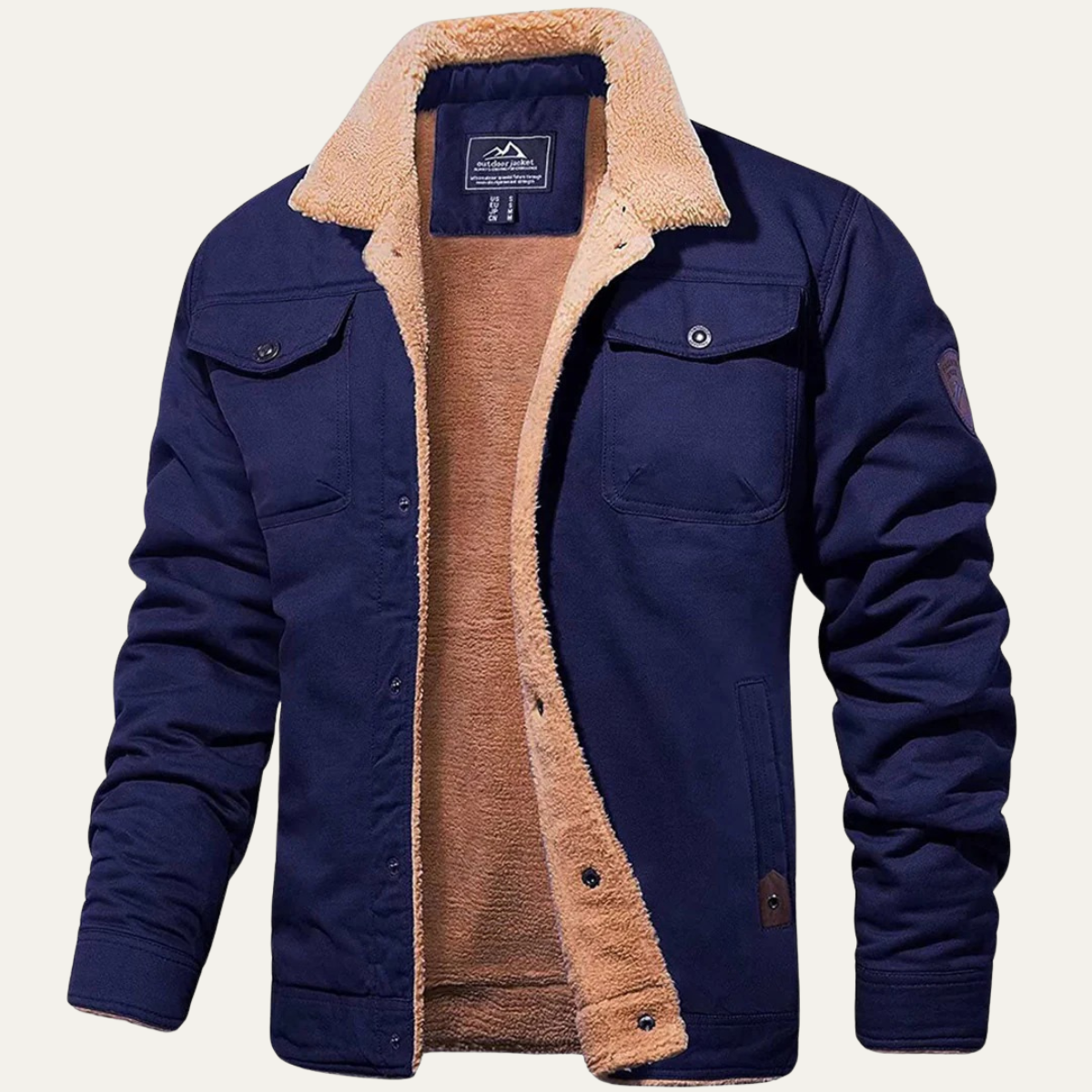 Bram | Men's Sherpa Lined Trucker Jacket Black