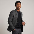 Dama Washington Beau men's casual tweed blazer charcoal gray - model front view