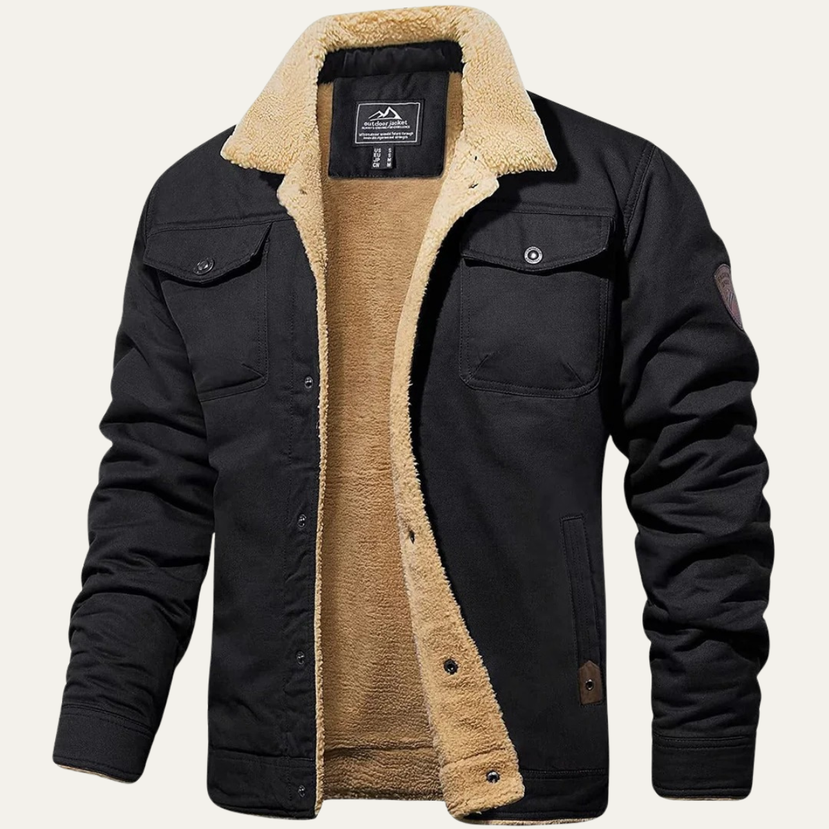 Callum | Men's Sherpa Lined Utility Jacket Tan