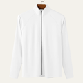 Dama Washington Reid men's casual zip up mock neck shirt white - front view