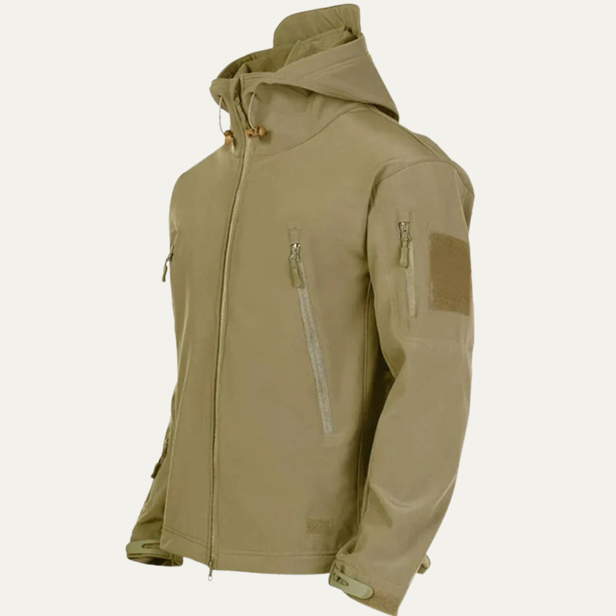 Voss | Men's Waterproof Soft Shell Jacket Olive Green With Hood