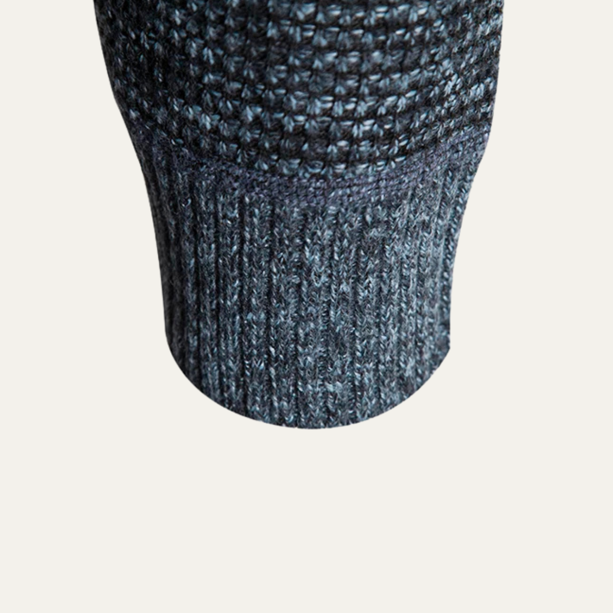 Axel | Men's Quilted Puffer Jacket Navy Knit Sleeves