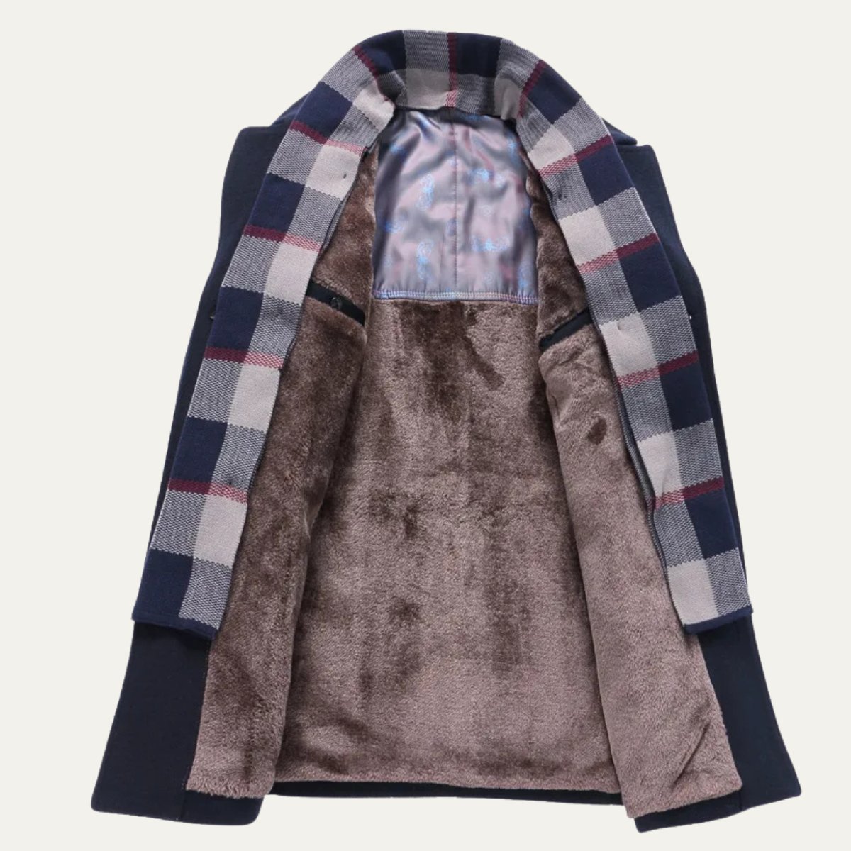 Bram | Men's Navy Wool Blend Casual Blazer Long Coat