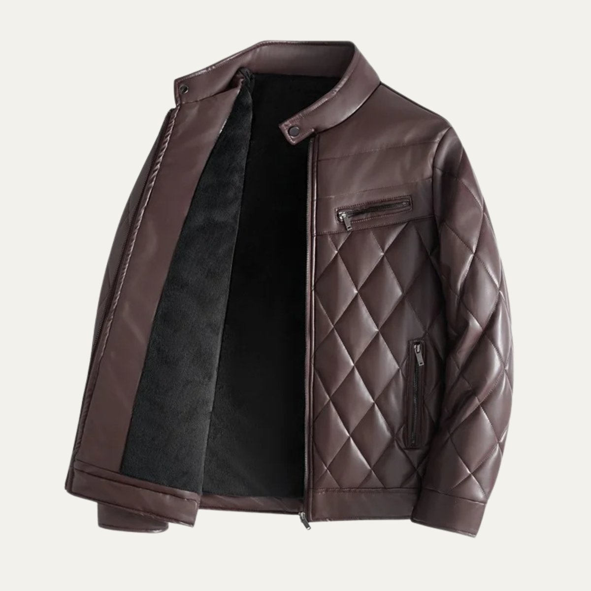 Axel | Men's Quilted Leather Jacket White