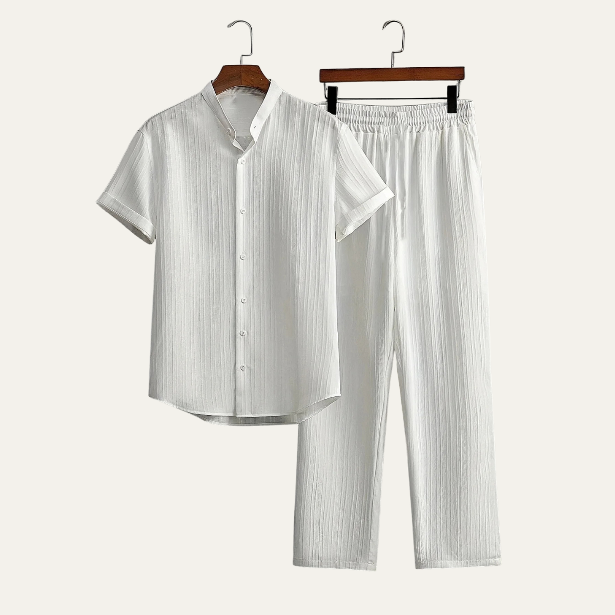 Caleb | Men's Casual Lounge Set Green Short Sleeve Shirt Pants