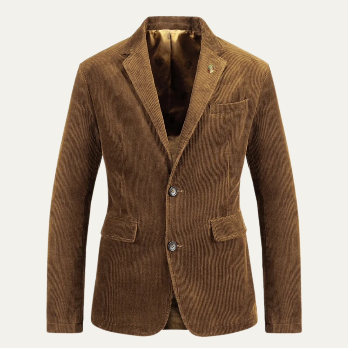 Ezra | Men's Casual Corduroy Blazer Brown Single Breasted