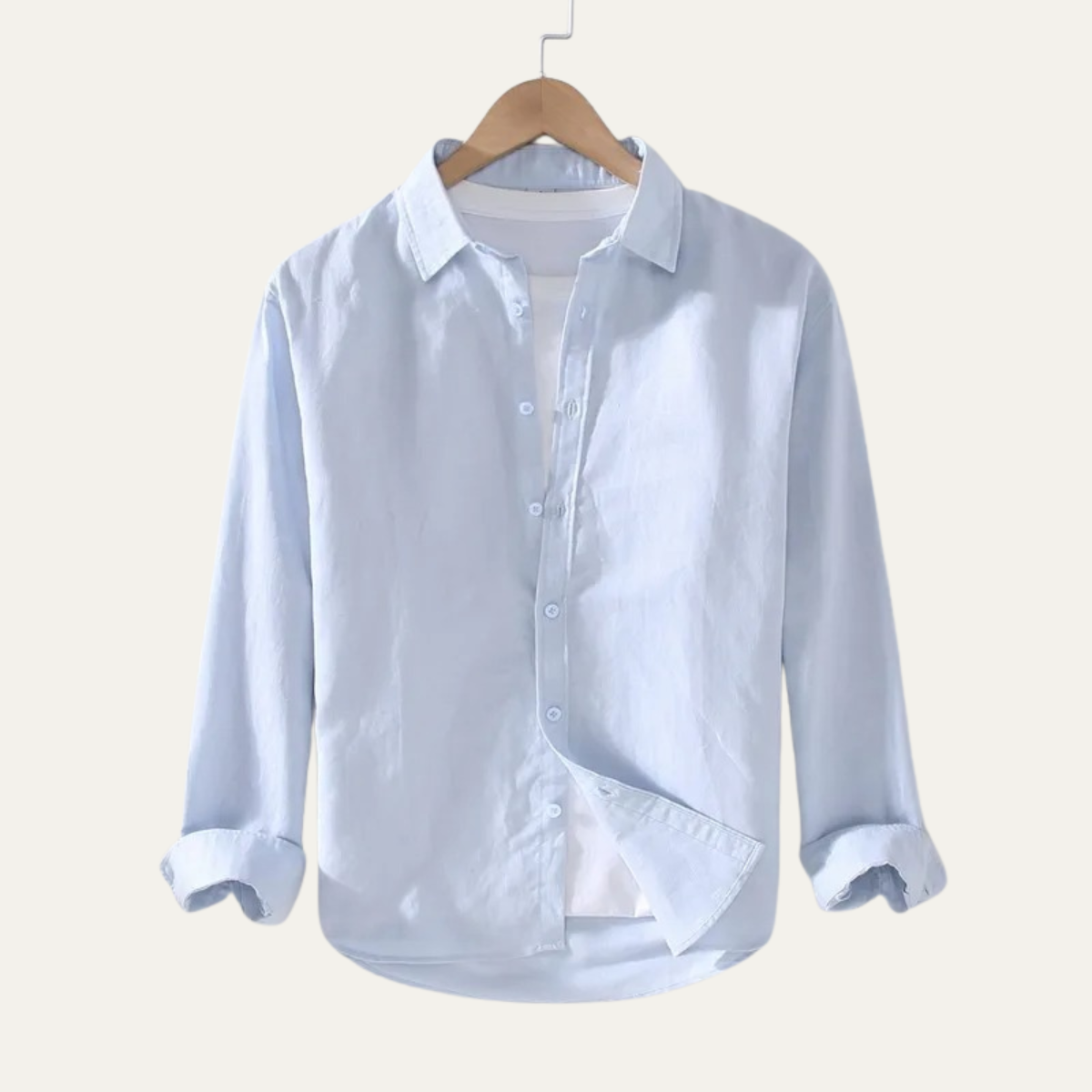 Ezra | Men's Casual Linen Button Up Shirt Gray