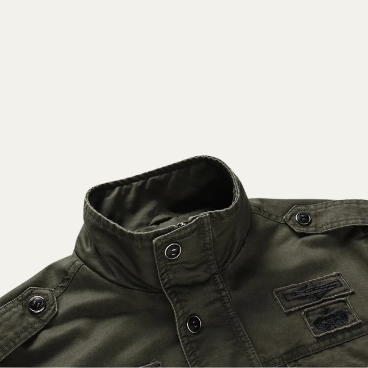 Eli | Men's Utility Military Jacket Olive Green Cargo Pockets
