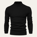 Dama Washington Ezra men's turtleneck sweater black slim fit - front view