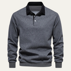 Dama Washington Ash men's smart casual polo collar sweater navy white - view 4